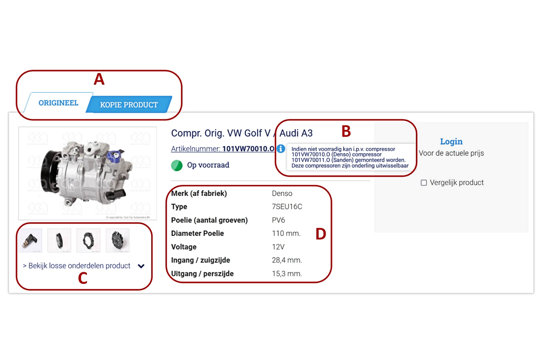 Uitleg functies webshop