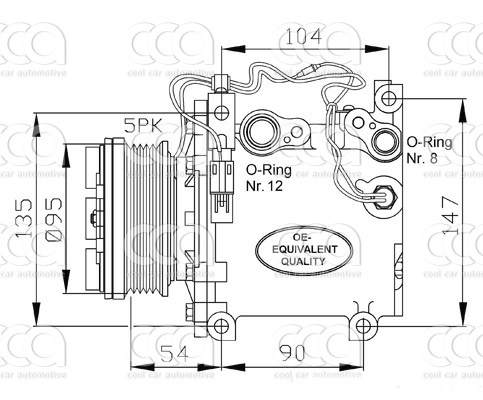 Compressor PW-AG-OR Origineel Compr. Orig. Mitsubishi Galant 2.5 V6
