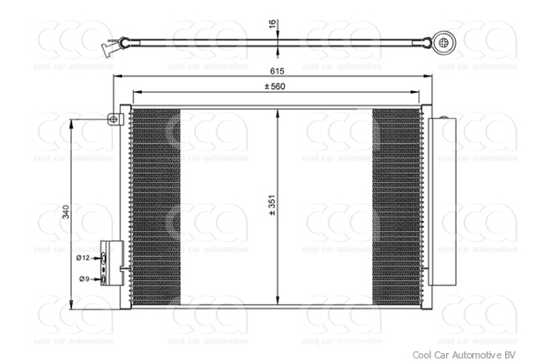 Condensers PW Condenser Fiat 500L 1.4 12>