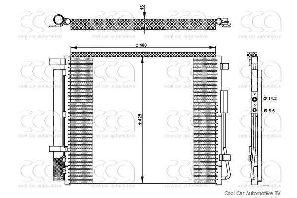 Condensers PW Condenser Hyundai Santa Fe III 2.0 CRDI