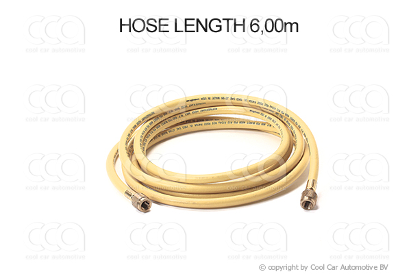 Werkplaatsuitrusting Vulslang geel 6 mtr. - 2 x 1/4