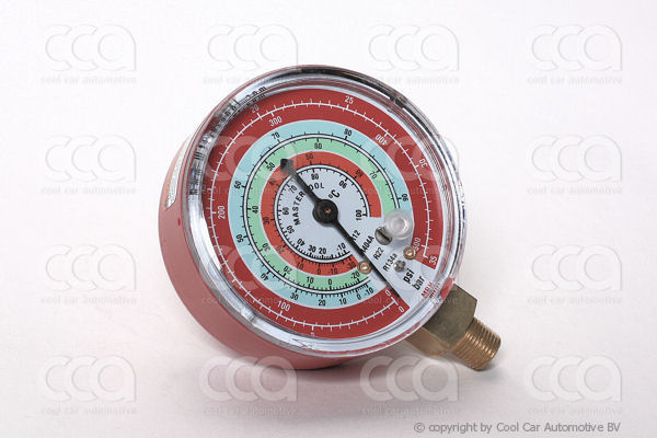Werkplaatsuitrusting HOGEDRUK MANOMETER ROOD PSI/BAR/CEL