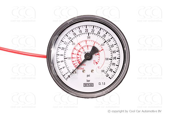 Vulstation-onderdelen en onderhoud Hogedrukmanometer rood bar/celsius