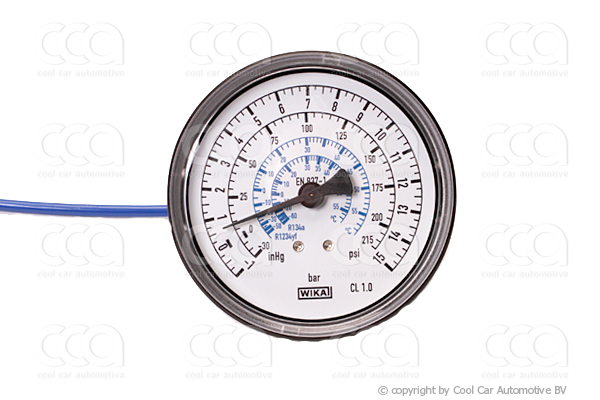 Vulstation-onderdelen en onderhoud Lagedrukmanometer blauw bar/celsius
