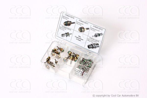 Servicenippels / adapters en toebehoren Assort. Serviceventiel inserts HFO1234YF