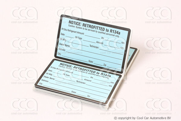 Werkplaatsuitrusting Retrofit sticker R134A  (25 stuks)