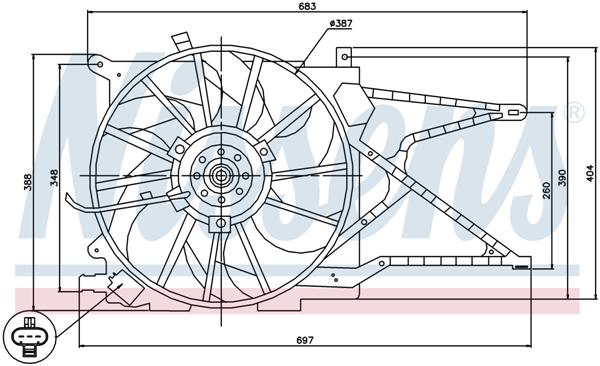 Ventilatoren Nissens Ventilator Opel Astra / Zafira TD 98-