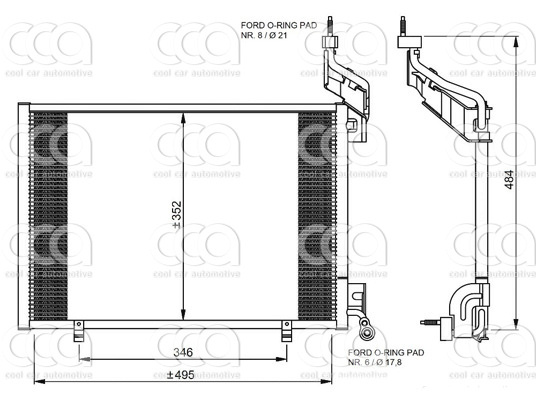 Condensors Nissens Condenser Ford Fiesta 1.6 D 08-