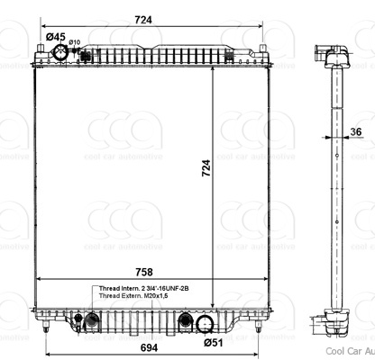 Radiateuren PW - Vrachtwagens Radiateur Ford USA F-Series 10>