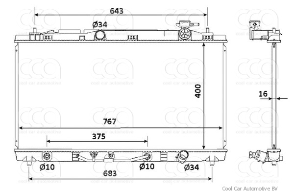 Radiateuren PW - Vrachtwagens Radiateur Lexus ES 08>