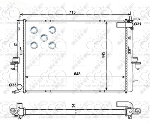 Radiateuren PW - Vrachtwagens Radiateur MG SV 03>