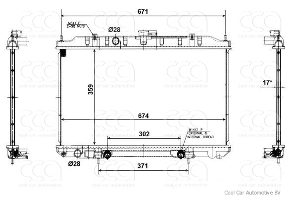 Radiateuren PW - Vrachtwagens Radiateur Nissan Sentra 01>