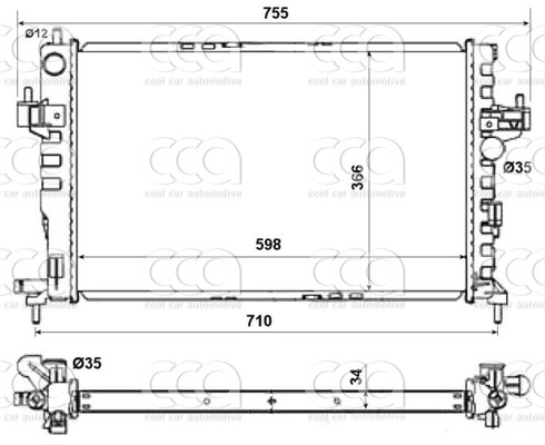 Radiateuren PW - Vrachtwagens Radiateur Opel Combo 03>